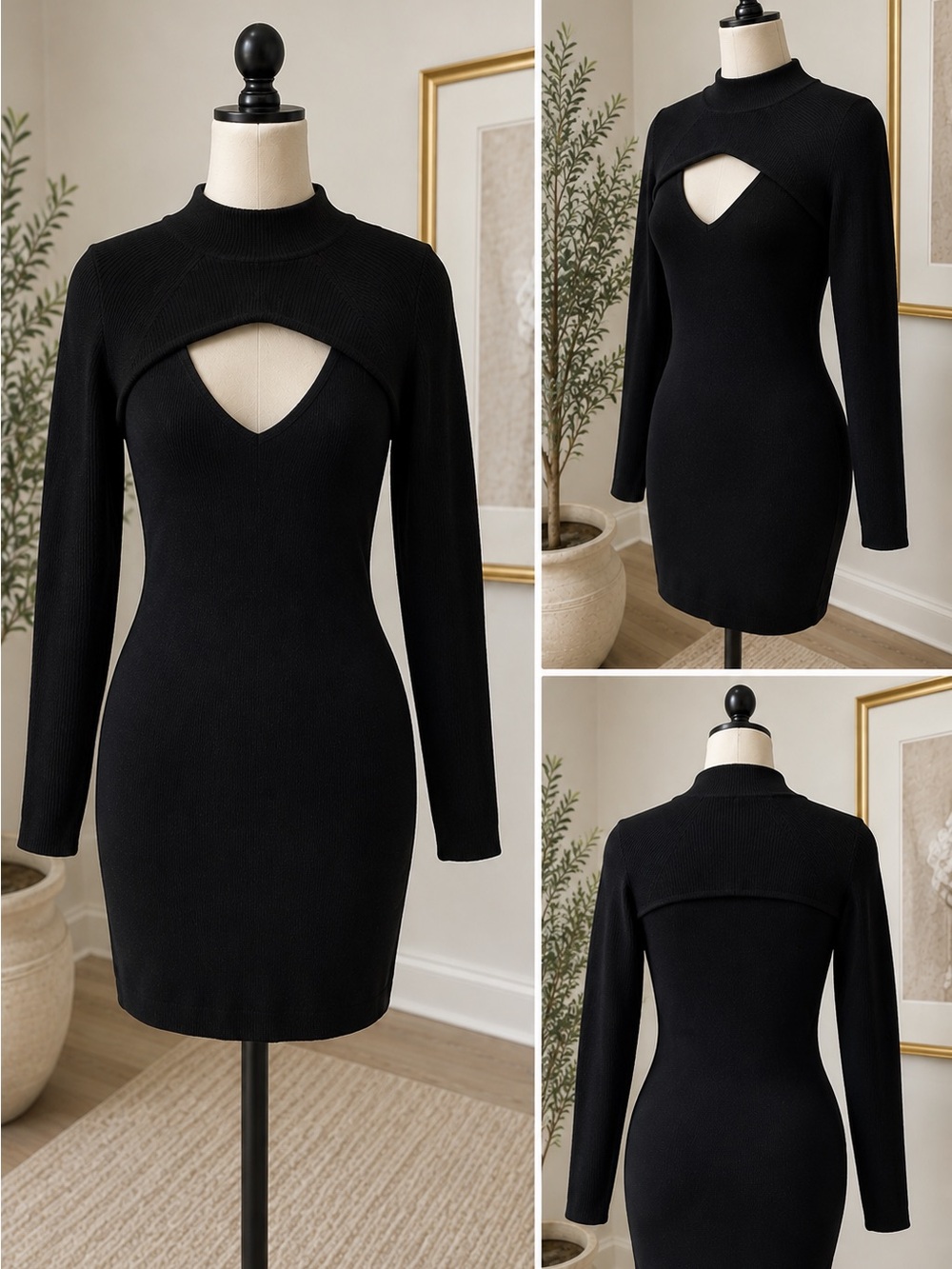 Abercrombie & Fitch Women's Knit Dress Black x Large NWT
